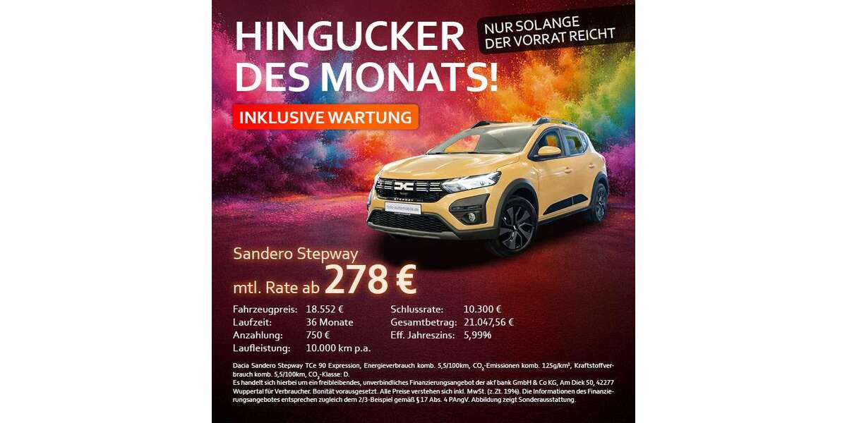 Dacia Sandero 1.001 km 17.776 &euro; Bochum 44809