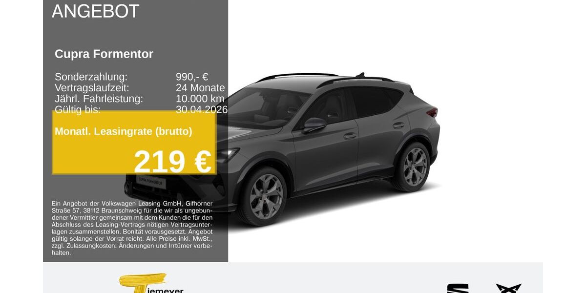 Cupra Formentor 28.171 km 33.450 &euro; Bochum 44809