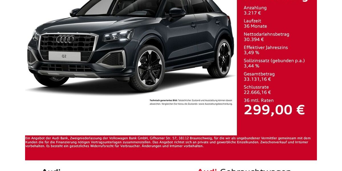 Audi Q2 8.626 km 33.266 &euro; Dortmund 44143