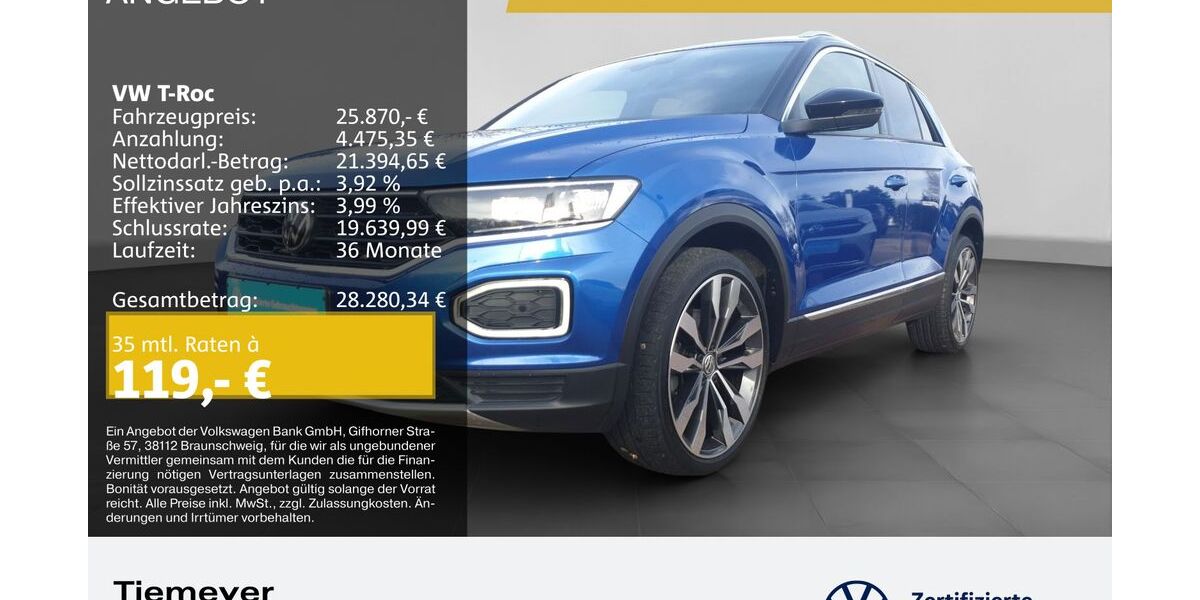 VW T-Roc 62.285 km 25.870 &euro; Bochum 44892
