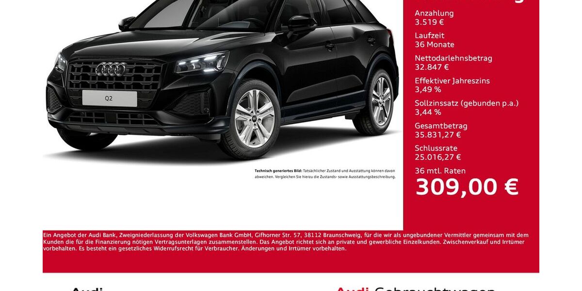 Audi Q2 10.367 km 36.111 &euro; Dortmund 44143
