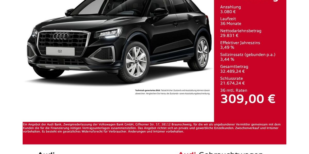 Audi Q2 5.712 km 32.633 &euro; Dortmund 44143
