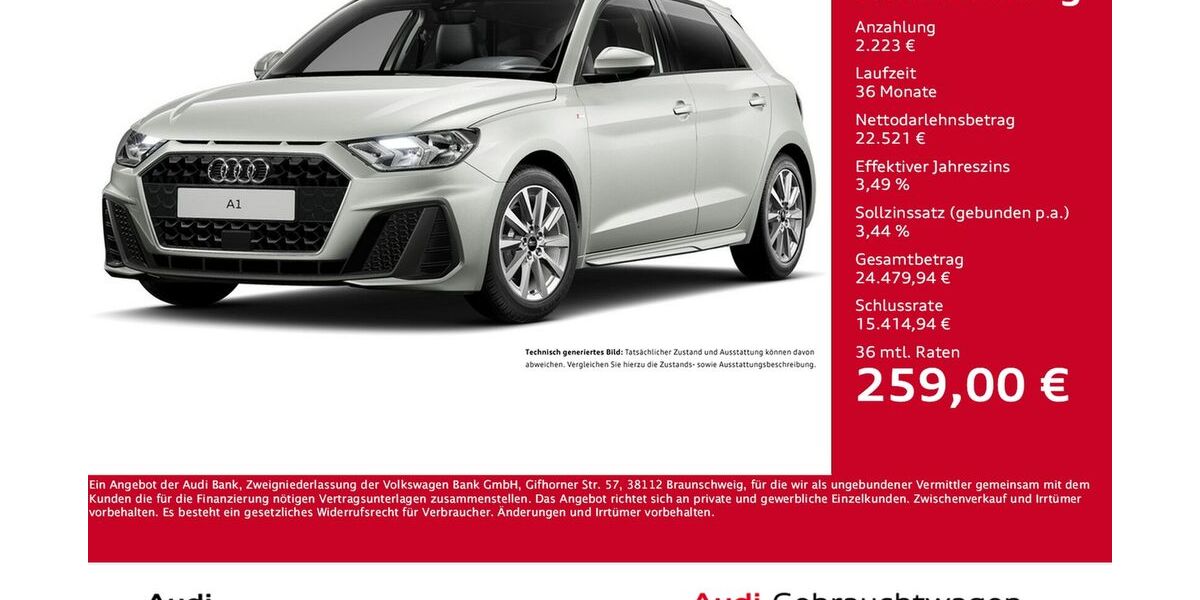 Audi A1 9.177 km 23.411 &euro; Dortmund 44143