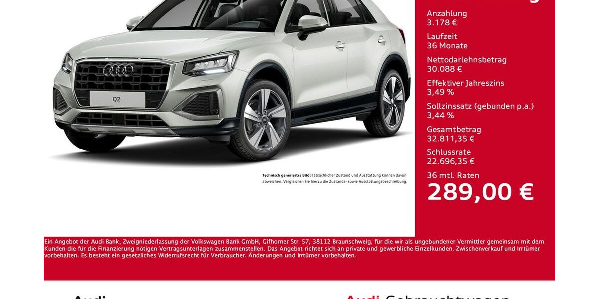 Audi Q2 6.750 km 31.511 &euro; Dortmund 44143